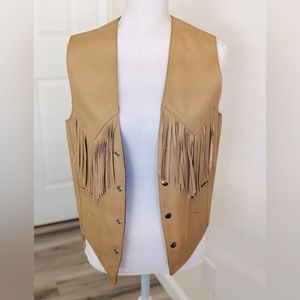 Western Cowgirl Fringe Genuine Leather Vest Size Medium